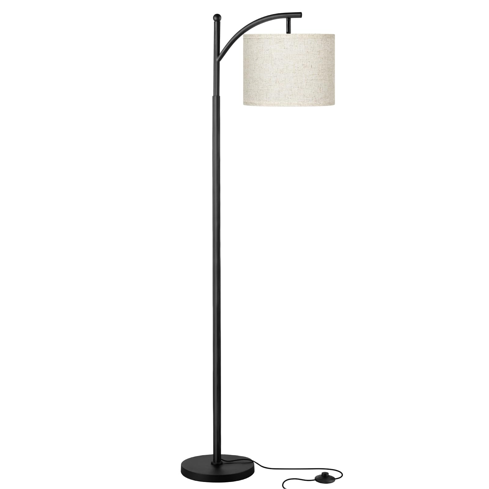 Floor Lamp with Adjustable Beige Shade