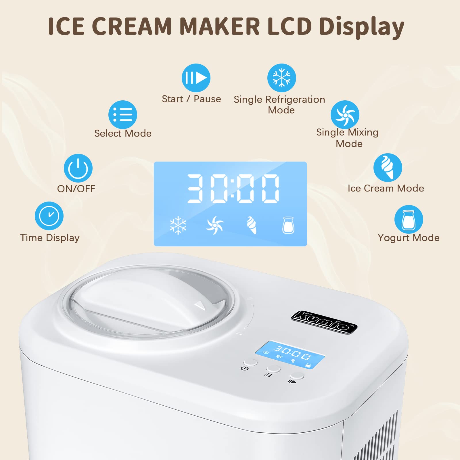 Automatic Ice Cream Maker with Compressor