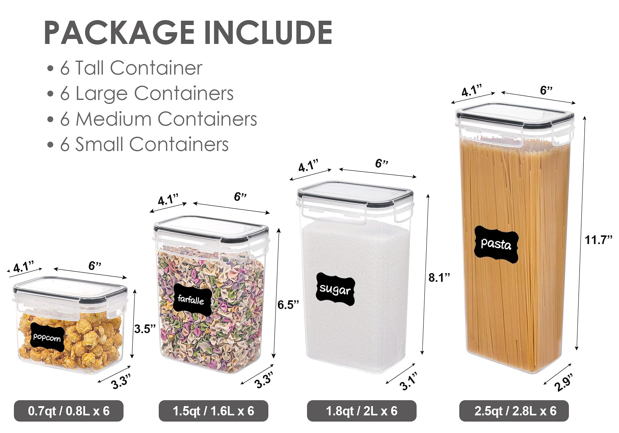 Airtight Food Storage Containers with Lids, BPA Free