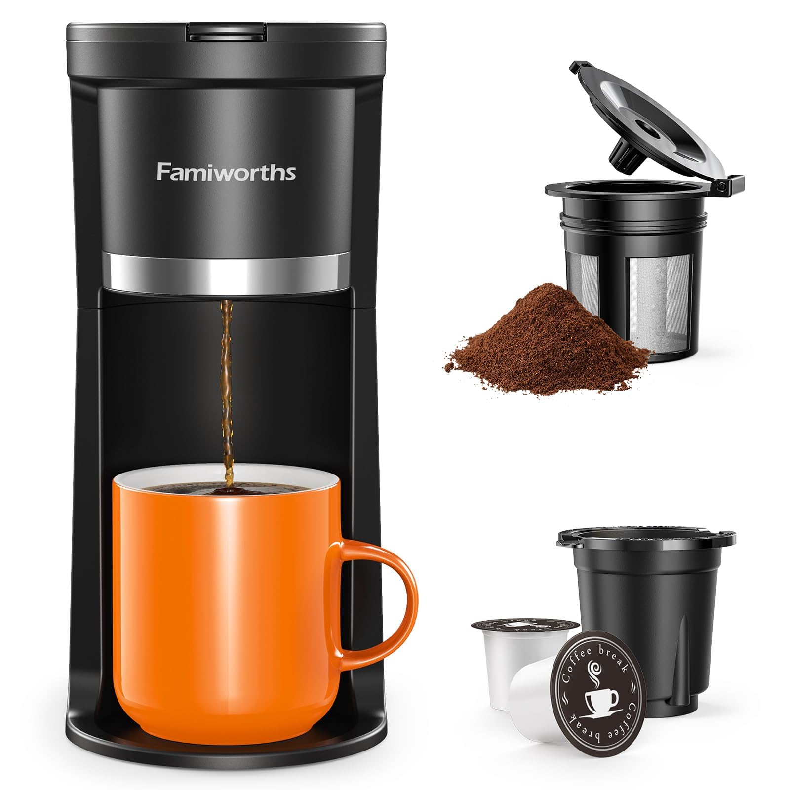 Mini Coffee Maker Single Serve and Descaling Reminder