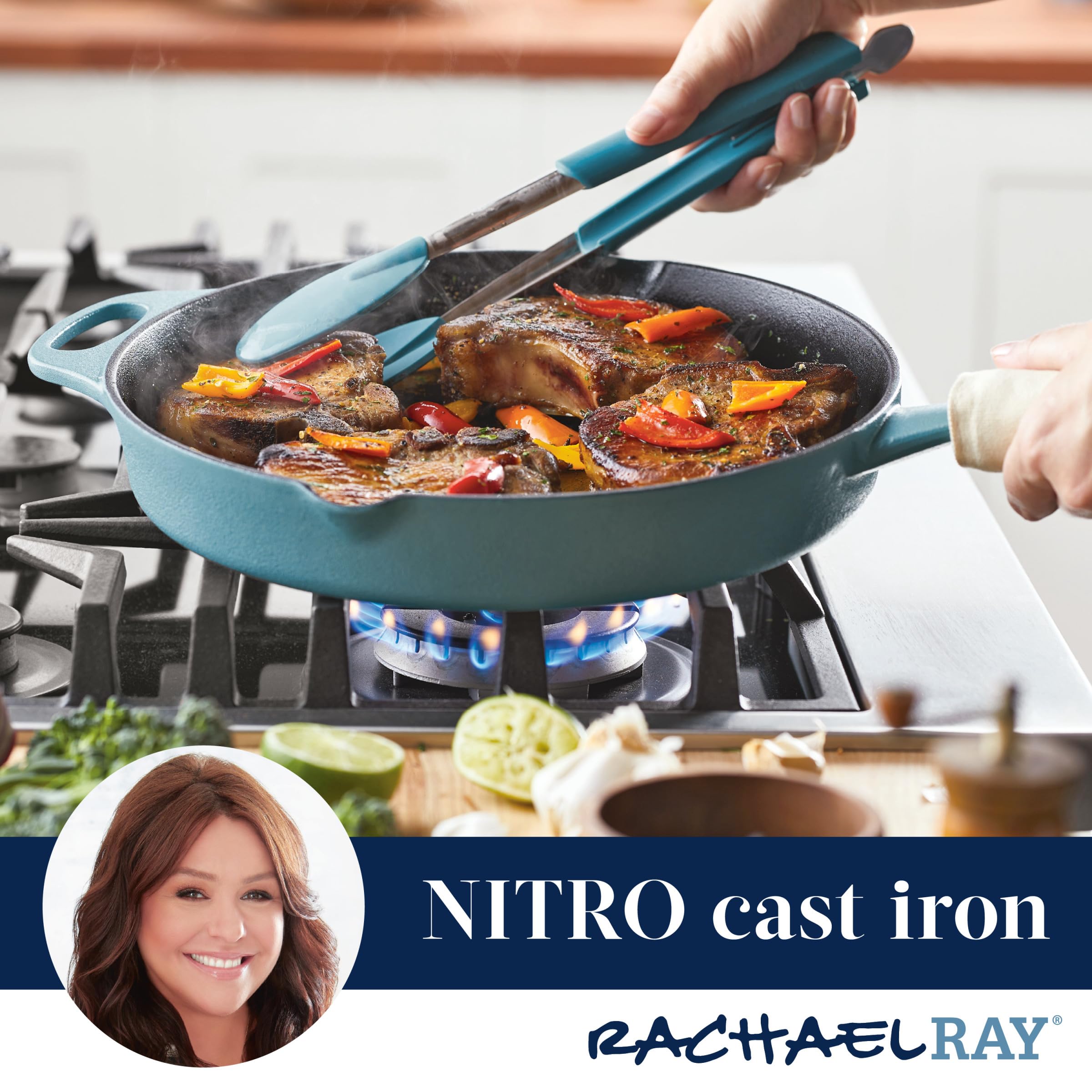 Rachael Ray NITRO Cast Iron Frying Pan/Skillet