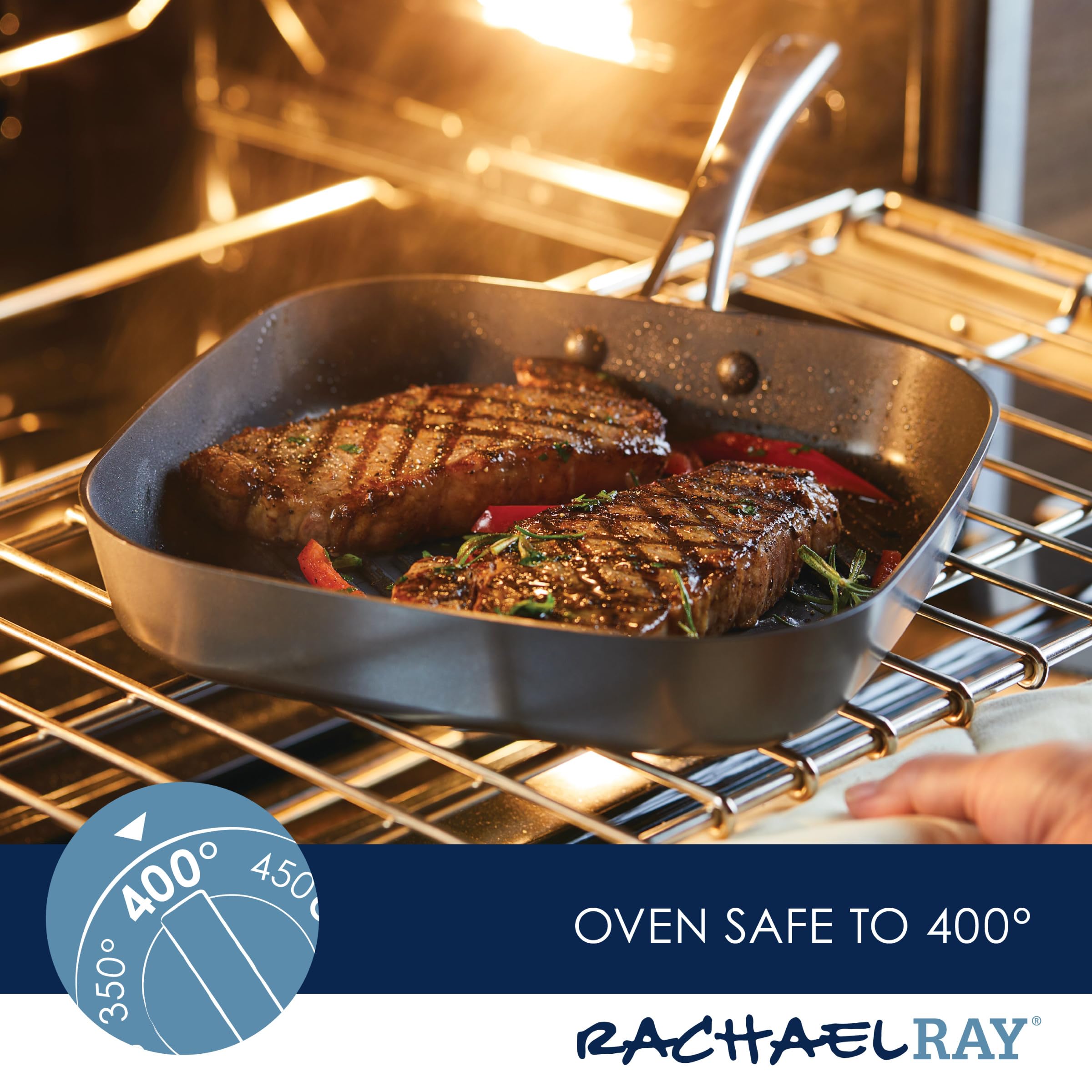 Rachael Ray Anodized Nonstick Deep Grill Pan/Griddle