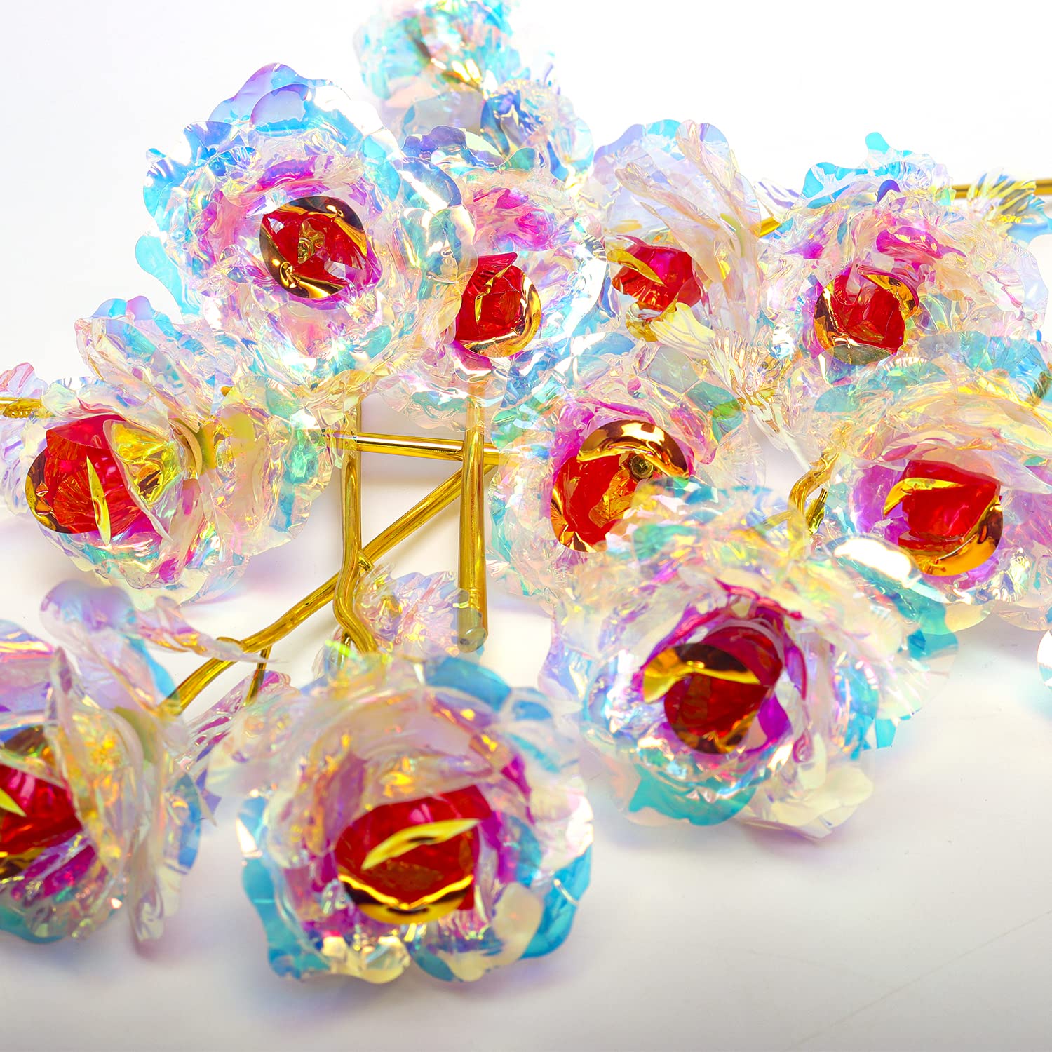 24K Galaxy Rose Glass Flowers=
