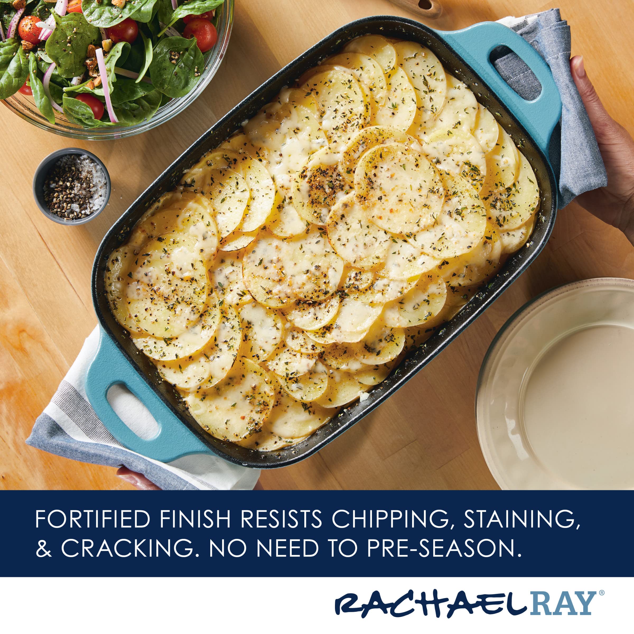 Rachael Ray NITRO Cast Iron Roasting Pan/Baking Dish